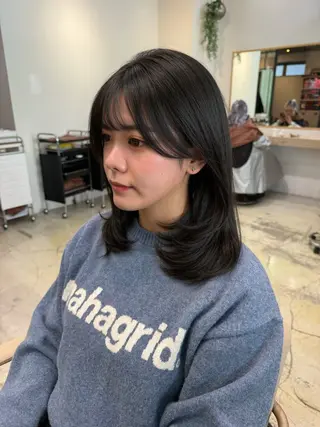 ミディアム カラー 髪質改善/縮毛矯正 /恵比寿/横山将大のヘアスタイル