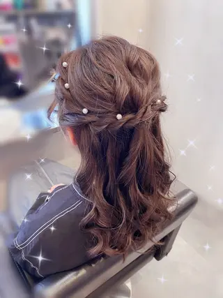 セミロング ななみ/博多/ ブリーチ/髪質改善のヘアスタイル