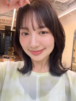 ミディアム 結べるレイヤーボブ くびれLady表参道のヘアスタイル