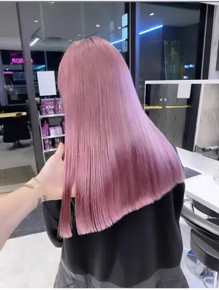 ロング 🩶 ピンクカラー/ ブロンド🩶くるみのヘアスタイル