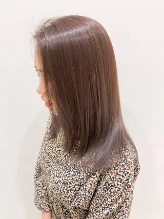 セミロング 🍀ケアブリーチ カラー🍀坂井のヘアスタイル