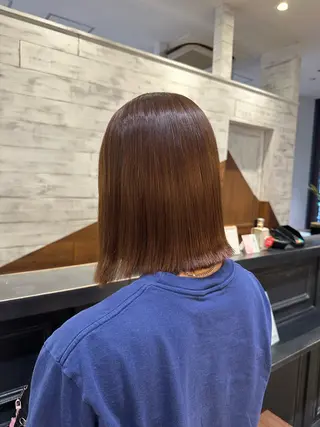 Un ami omotesando 【アンアミ　オモテサンドウ】所属・RIKO/暖色カラー /縮毛矯正/ミニボブのヘアスタイル
