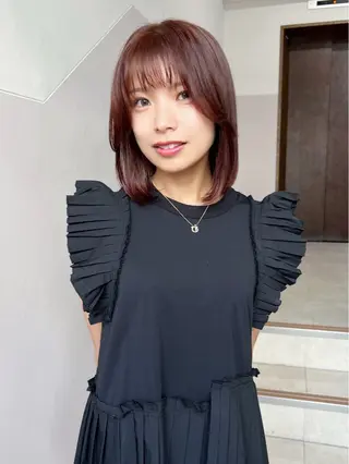 ミディアム カラー 樫原裕二/レイヤー カット/透明感カラーのヘアスタイル