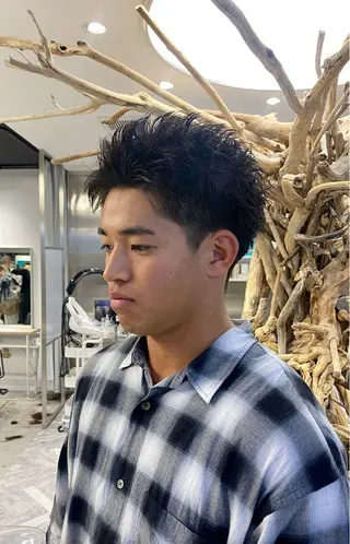 ショート メンズ シャドウパーマ/ ルーズパーマ/メンズのヘアスタイル