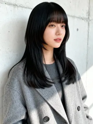 セミロング カラー 韓国レイヤーカット 🫧大阪梅田レイヤーのヘアスタイル