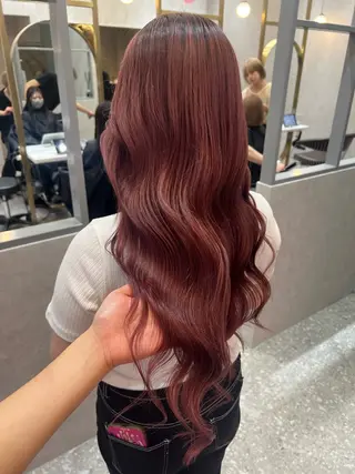 ロング カラー ヘアアレンジ ARIA💎縮毛矯正 ブリーチ💎複雑履歴のヘアスタイル