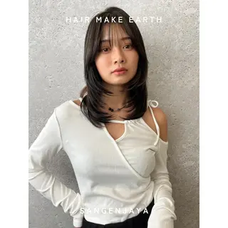 セミロング hair make earth 🪡のヘアスタイル