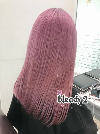 ロング 🩶 ピンクカラー/ ブロンド🩶くるみのヘアスタイル