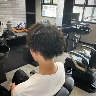 ショート パーマ メンズ 前田賢生 ご新規様はNGのヘアスタイル
