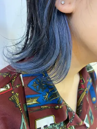 ショート カラー ヘアアレンジ 切りっぱなしボブ/ デザインカラー店長のヘアスタイル