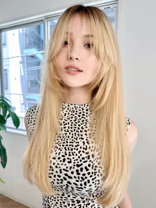 ロング カラー 韓国風×透明感カラー 髪質改善オタベシンヤのヘアスタイル