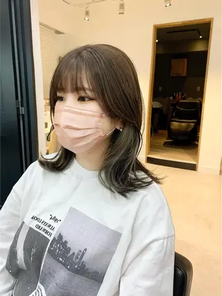 ミディアム カラー パーマ ヘアアレンジ メンズ キッズ ネイル マツエク・マツパ アイブロウ 似合わせレイヤー 🌿JUNのヘアスタイル