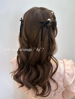 ロング 横浜/髪質改善/ 暖色カラー/アレンジのヘアスタイル