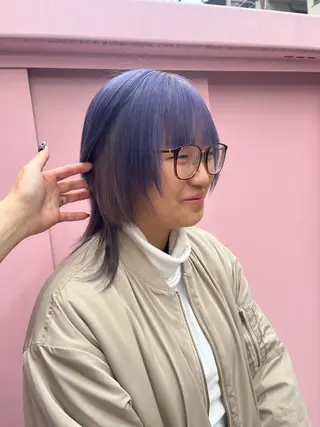 ミディアム カラー ヘアアレンジ 🩶【推しハイトーン 】yuzu🩶のヘアスタイル