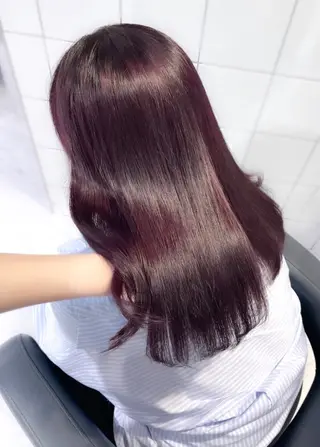 セミロング カラー 表参道♡暗髪^ྀི 艶カラー♡アユミのヘアスタイル