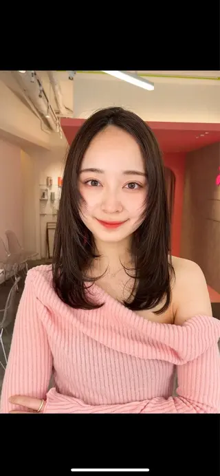 ミディアム カラー 山崎/ボブ縮毛矯正 レイヤー髪質改善のヘアスタイル