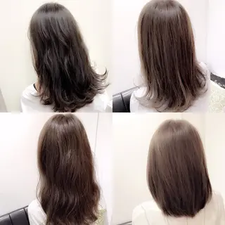 ミディアム カラー 髪質改善ｶﾗｰ ｹｱﾌﾞﾘｰﾁ/ﾀﾑのヘアスタイル