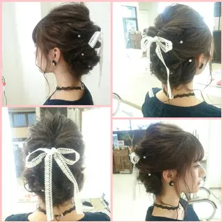 セミロング ヘアアレンジ Hair VERDEのヘアスタイル