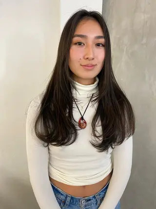 ロング カラー 森貴裕/ベージュ/ パーマ/オリーブのヘアスタイル