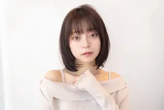 ミディアム 🫧艶感カラー/ あいり🤍のヘアスタイル