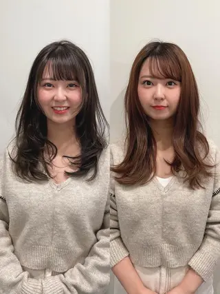 ロング 🌹ハッシュカット、 レイヤー韓国ヘア🌹のヘアスタイル