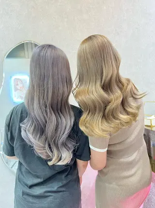 ロング カラー ヘアアレンジ ARIA💎縮毛矯正 ブリーチ💎複雑履歴のヘアスタイル