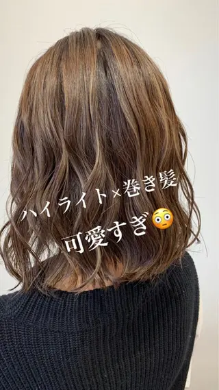 ミディアム カラー ショートヘアカラー 山本のヘアスタイル
