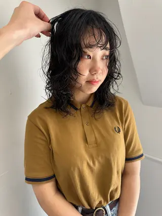 ミディアム パーマ ボブ・レイヤー支持 No.1/Ryokiのヘアスタイル