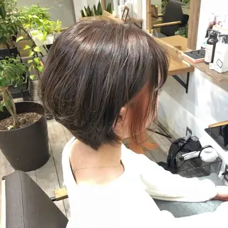 ショート カラー ヘアアレンジ 顔周りcut・ご相談 ＝新宿しずく🇰🇷のヘアスタイル