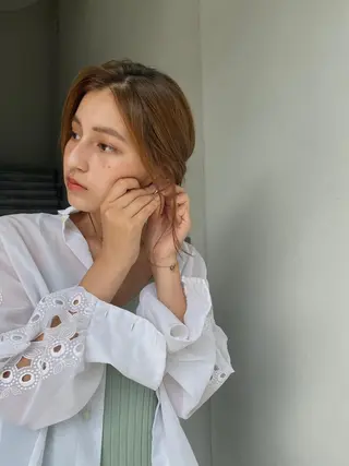 ミディアム カラー les baladins du miroir所属・🍃YURI 🍃のヘアスタイル