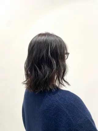 ミディアム カラー クロスパーマ/うる艶 カラー/Kurumiのヘアスタイル