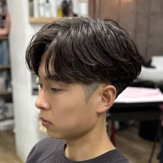 ミディアム パーマ メンズ homme, famille raugh【オム・ファミーユ・ラグ】所属・【メンズ特化】パーマ /マッシュ/ヨシダのヘアスタイル