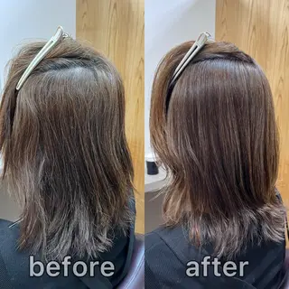 ミディアム パーマ KIZU 髪質改善 オカルト怪談のヘアスタイル