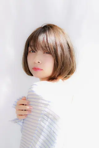 ショート カラー 顔周りレイヤー/ボブ 銀座✨中野まさひろのヘアスタイル