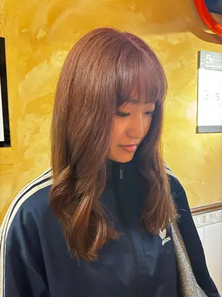 ロング シオン/艶髪カラー/ 韓国ヘアのヘアスタイル