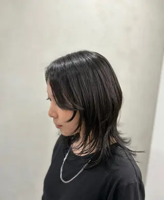 セミロング カラー ブリーチなし透明感 カラー✨横山 佳希のヘアスタイル