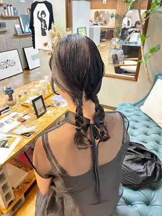 ミディアム カラー ヘアアレンジ esu西梅田所属・ena/ブリーチなし 透明感・レイヤー🎀のヘアスタイル