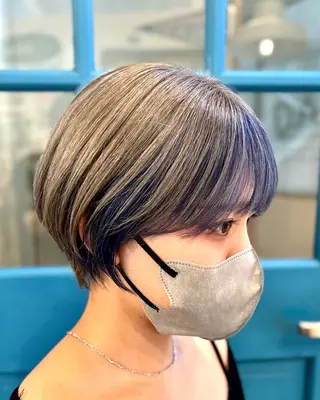 ショート カラー ショート、韓国メンズ ヘアのかつらぎのヘアスタイル