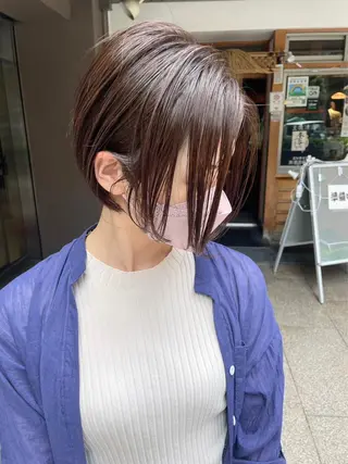 ショート カラー 透けるbrown カラー🎗♡yukaのヘアスタイル