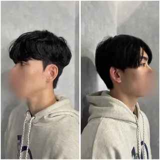ショート パーマ メンズ 韓国メンズヘア/ ダウンパーマ/歩夢のヘアスタイル