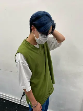 ロング カラー パーマ ヘアアレンジ メンズ キッズ nico TOKYO 渋谷所属・ブリーチ　ハイトーン 特化🌈フジタハルキのヘアスタイル