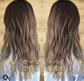 セミロング カラー テトネ タカシのヘアスタイル