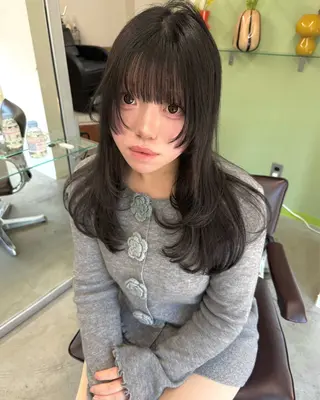 ロング カラー 透明感ワンカラー梅田 ダブルカラー/川上のヘアスタイル