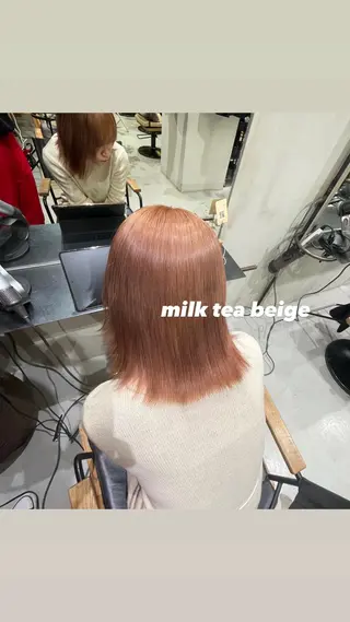 セミロング 複雑履歴修正/ ハイトーン職人/拓真のヘアスタイル