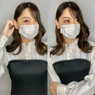 セミロング カラー パーマ ヘアアレンジ メンズ キッズ ネイル マツエク・マツパ アイブロウ 《褒められる》 透明感カラー/小嶋のヘアスタイル