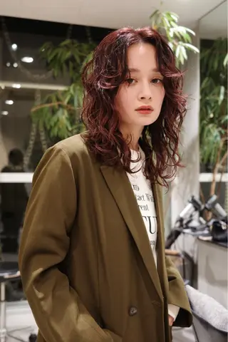 ミディアム パーマ 🌀渋谷ボブパーマ 🌀河野瑠太のヘアスタイル