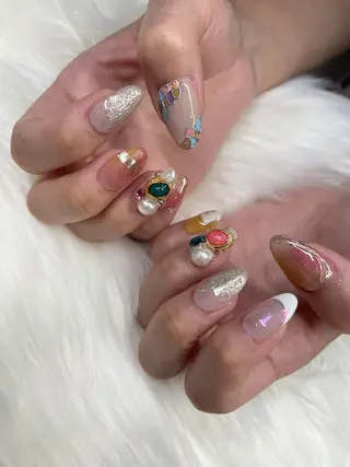 ロング カラー ヘアアレンジ キッズ ネイル マツエク・マツパ 福田 加奈のネイルデザイン