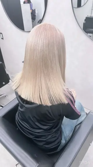 セミロング カラー ブリーチ/ボブ ショート/はらのヘアスタイル