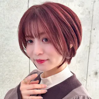 ショート ショート/レイヤー/ 縮毛矯正/ 渡邊莉玖のヘアスタイル