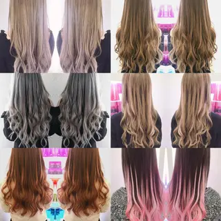 ロング カラー れん/ハイトーン /エクステ/韓国風のヘアスタイル